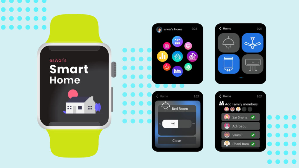 smart home apple watch mockups